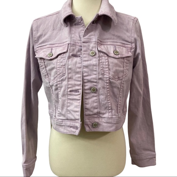 Hollister Jackets & Blazers - Hollister Lavender purple jean jacket denim cropped XS
